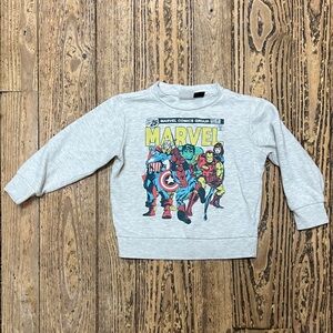 Marvel Comics Gray Sweatshirt with Superhero Print